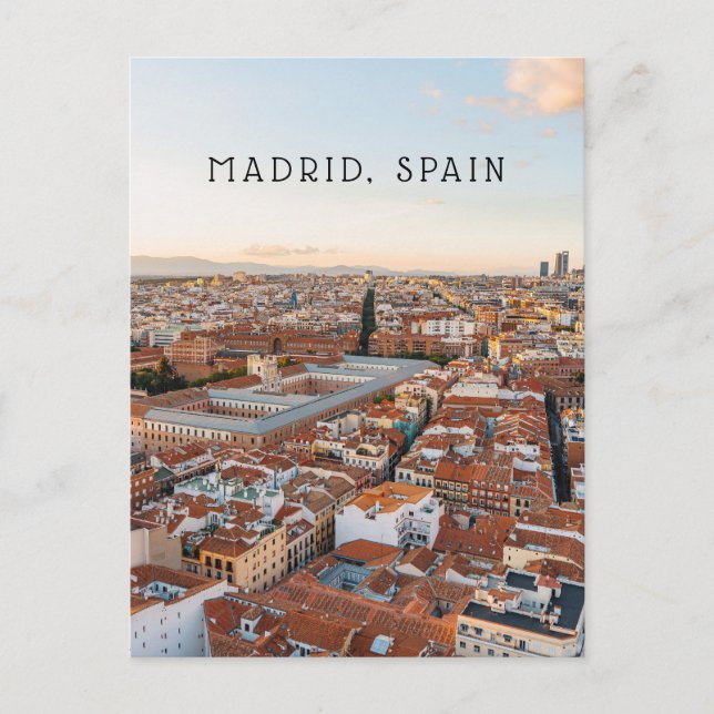 Madrid Spain Aerial Cityscape (Vertical) Travel  Postcard (Front)