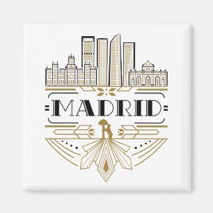 Madrid Spain Art Deco Souvenir Aesthetic Magnet
