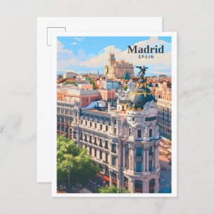 Madrid Spain Art Vintage Travel Postcard
