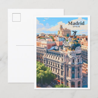 Madrid Spain Art Vintage Travel Postcard