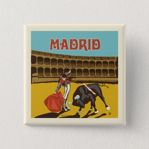 Madrid Spain Button