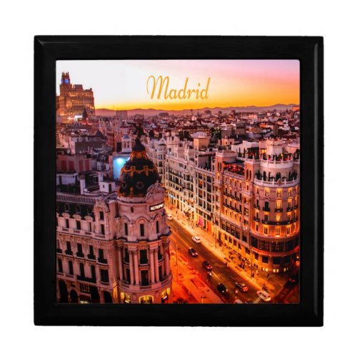 Madrid Spain Capitol City Skyline Gift Box