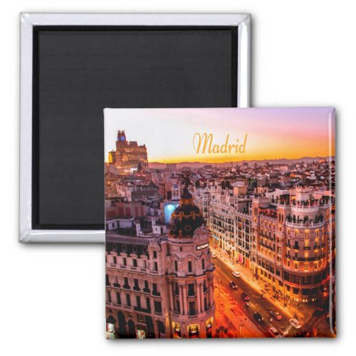 Madrid Spain Capitol City Skyline Magnet