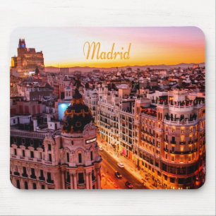 Madrid Spain Capitol City Skyline Mouse Pad