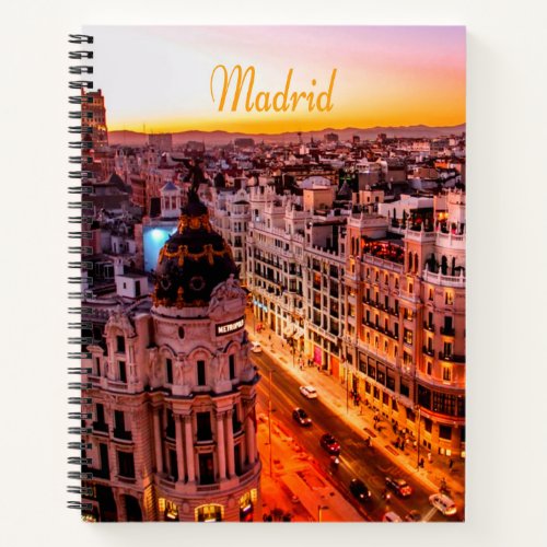 Madrid Spain Capitol City Skyline Notebook