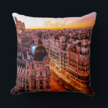 Madrid Spain Capitol City Skyline Throw Pillow<br><div class="desc">Madrid Spain Capitol City Skyline
Beautiful Orange Light</div>