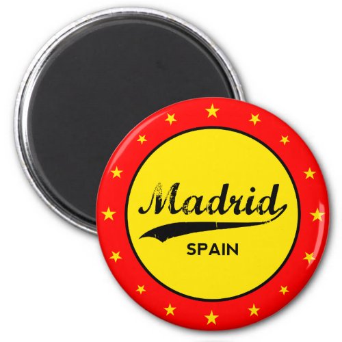 Madrid Spain circle red Magnet