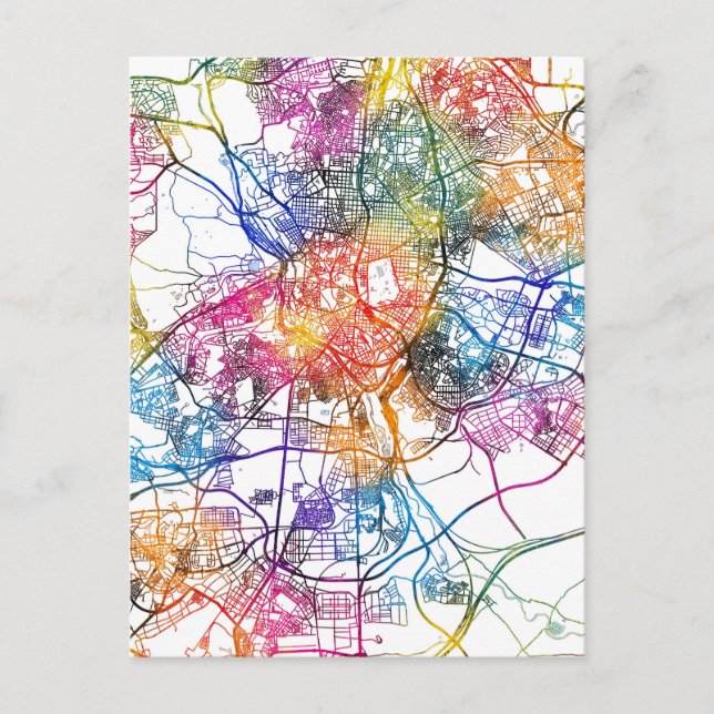 Madrid Spain City Map Postcard (Front)