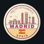 Madrid Spain City Skyline Emblem Magnet<br><div class="desc">Madrid minimalist,  colorful art design featuring monuments and landmarks of the city in Spain.</div>