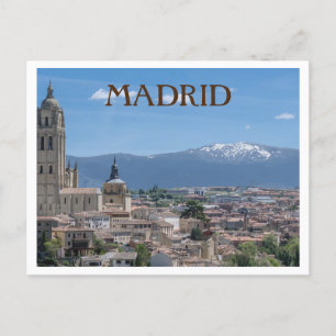 Madrid, Spain City View with Mountains Postcard