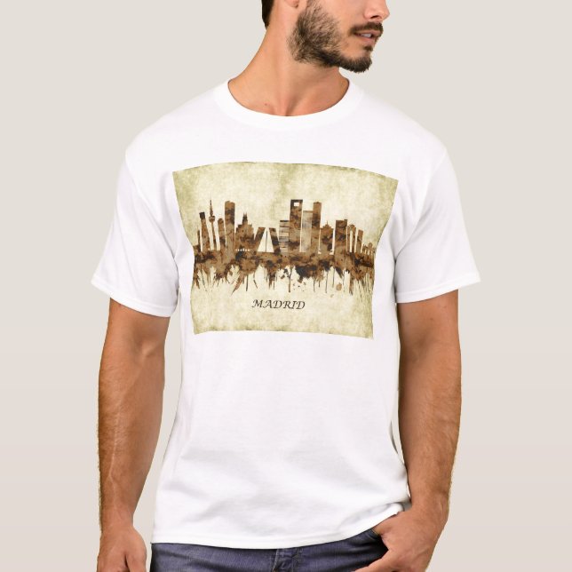 Madrid Spain Cityscape T-Shirt (Front)
