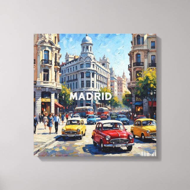 Madrid Spain Classic Cars Urban Wall Decor (Front)