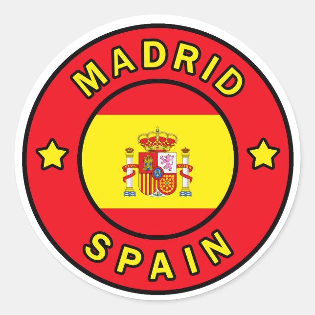 Madrid Spain Classic Round Sticker (Front)