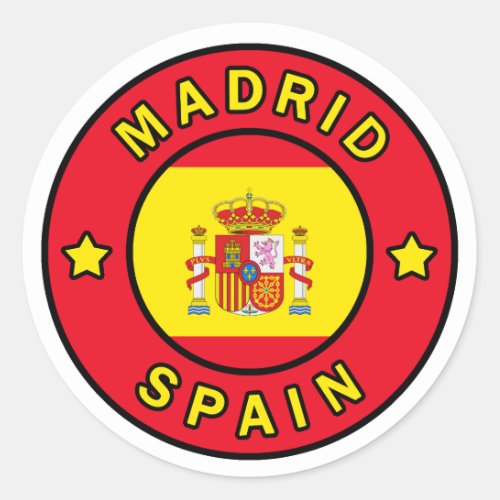 Madrid Spain Classic Round Sticker