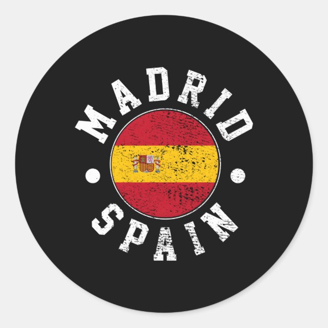 Madrid Spain Classic Round Sticker (Front)