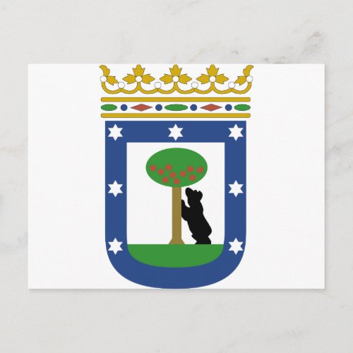 Madrid Spain Coat of Arms Postcard