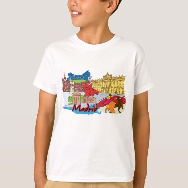 Madrid Spain Famous City T-Shirt (Front)