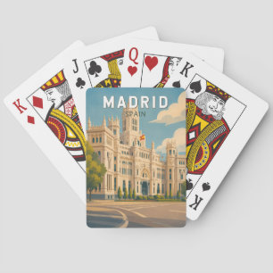 Madrid Spain Illustration Travel Art Vintage Poker Cards