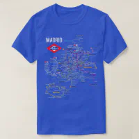 Madrid Spain Metro Subway Train Map Spanish Language T-Shirt funny t shirts  customized t shirts
