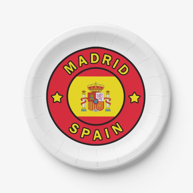 Madrid Spain Paper Plates (Front)