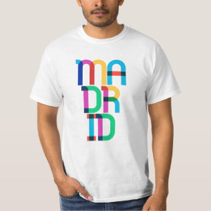 Madrid Spain Pop Art Letters T-Shirt