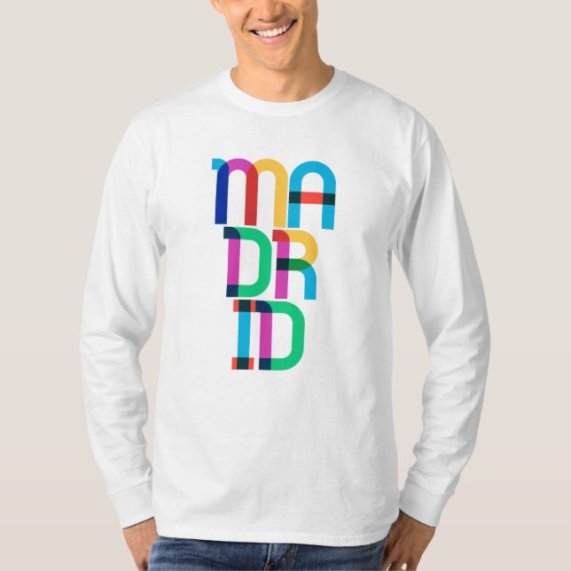 Madrid Spain Pop Art Letters T-Shirt (Front)