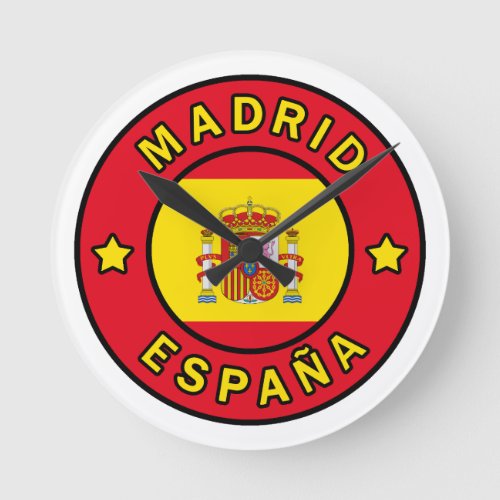 Madrid Spain Round Clock