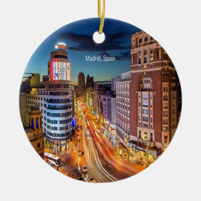 Madrid, Spain scenic photograph Ceramic Ornament (Front)