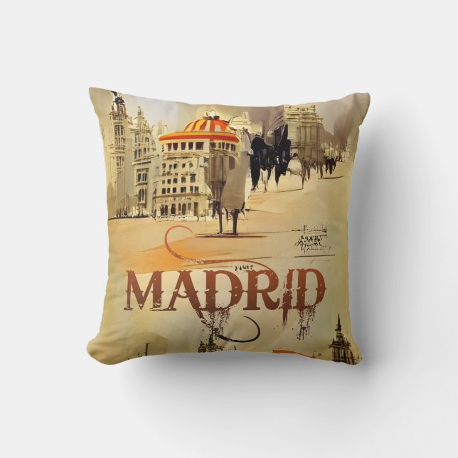 MADRID. SPAIN THROW PILLOW (Front)