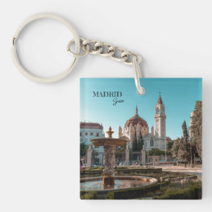 Madrid Spain Travel landscape souvenir Keychain