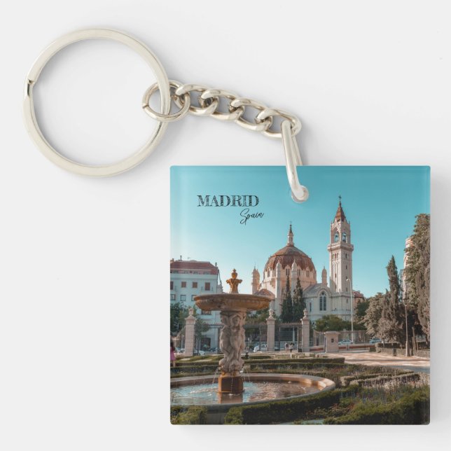 Madrid Spain Travel landscape souvenir Keychain (Front)
