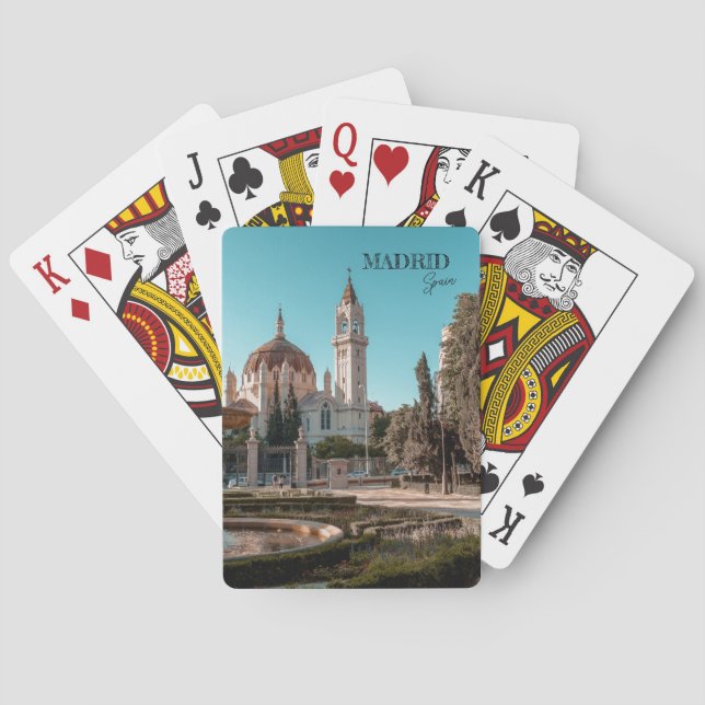 Madrid Spain Travel landscape souvenir Poker Cards (Back)