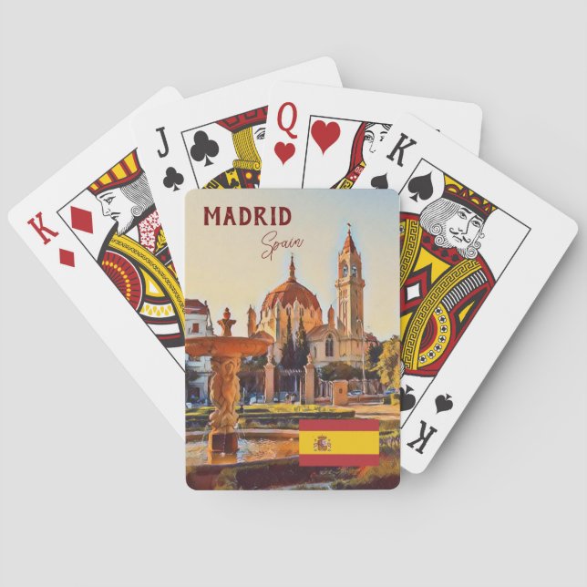 Madrid Spain Travel landscape souvenir Poker Cards (Back)