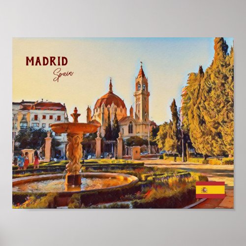 Madrid Spain Travel landscape souvenir Poster