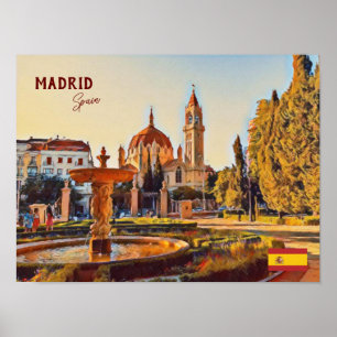 Madrid Spain Travel landscape souvenir Poster