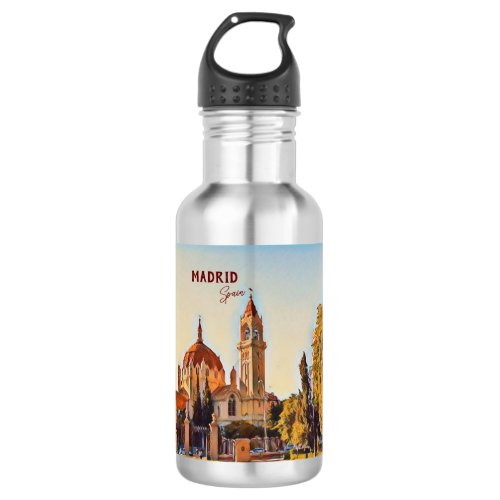 Madrid Spain Travel landscape souvenir Stainless Steel Water Bottle