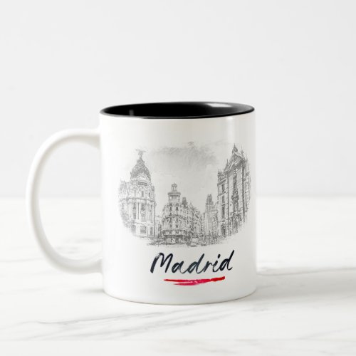 Madrid _ Spain _ Via Grande Two_Tone Coffee Mug