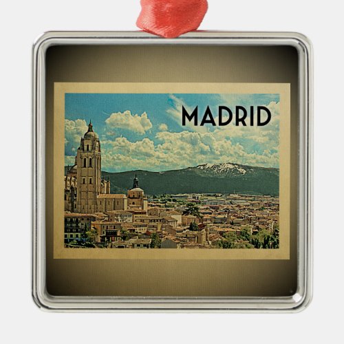 Madrid Spain Vintage Travel Ornament