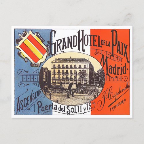 Madrid Spain vintage travel  Postcard