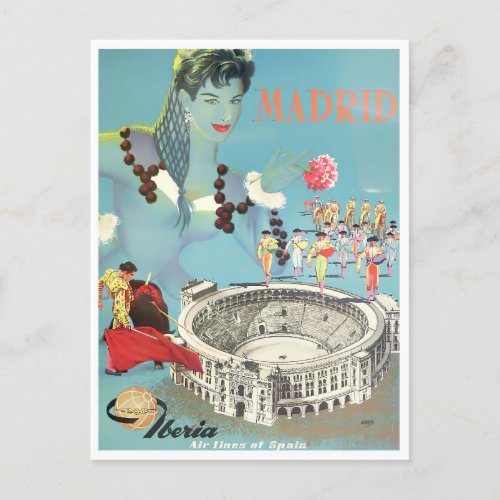 Madrid Spain vintage travel Postcard