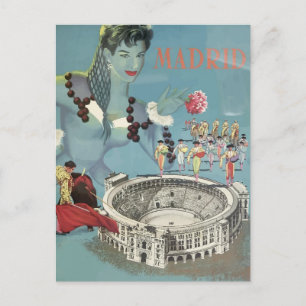 Madrid, Spain Vintage Travel Postcard