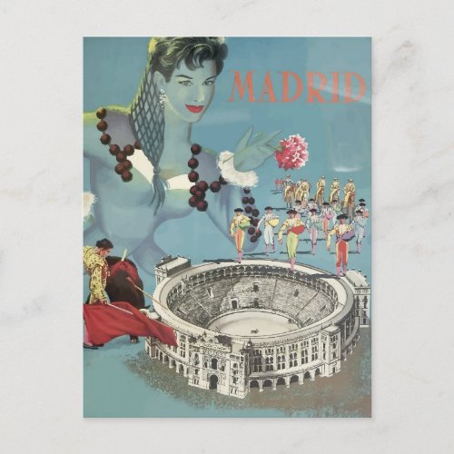 Madrid Spain Vintage Travel Postcard