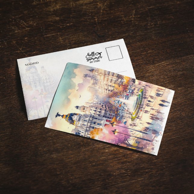 Madrid Spain Watercolor Postcard (Creator Uploaded)