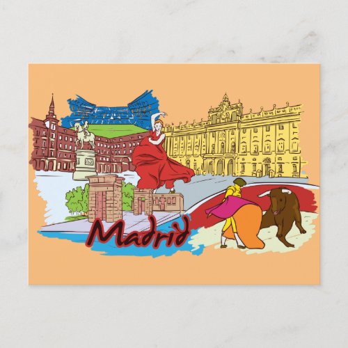 Madrid Spain World Famous City Postcard