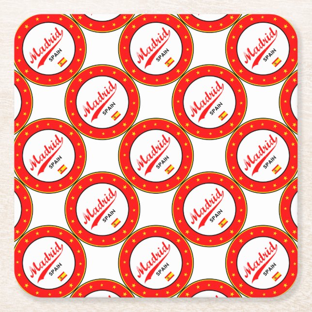 Madrid Square Paper Coaster (Front)