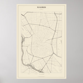 Madrid Street Map Poster