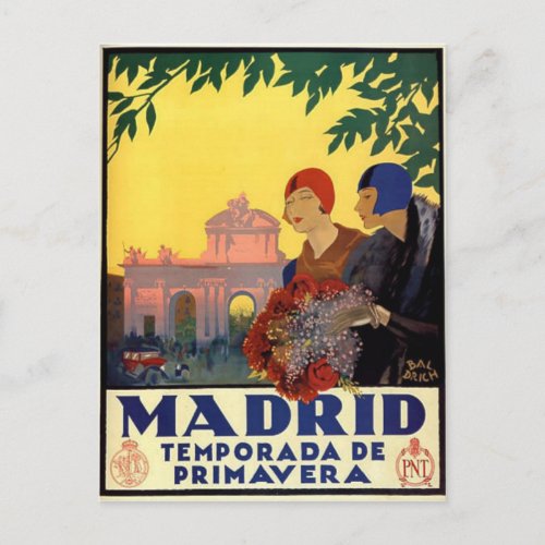 Madrid Temporada de Primavera _ Vintage Art Poster Postcard
