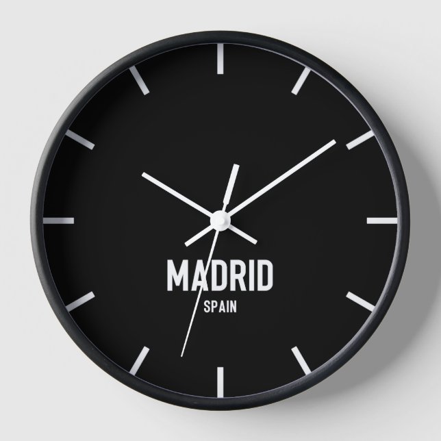 Madrid Time Zone Newsroom Wall Clock  (Front)