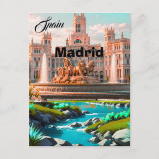 Madrid Travel Wall Art, Spain Travel Art, Madrid W Postcard