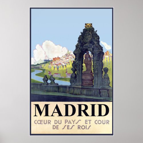 Madrid View on Manzares River from the Park Poster